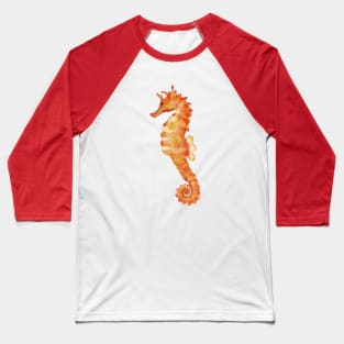 Cute watercolor orange seahorse Baseball T-Shirt